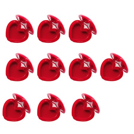 10 stk. speilutstyrte hjerteformede kosmetikkvesker sett Mini reiseleppestiftholdere