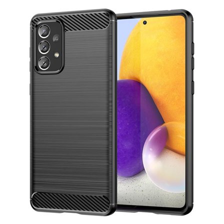 Carbon Case Joustava TPU suojakuori Samsung Galaxy A73 musta