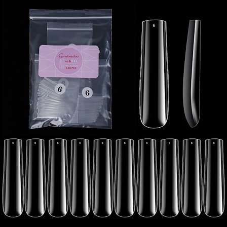 120 stk/pose Langt firkantet hoved falske neglespidser Kiste falske søm