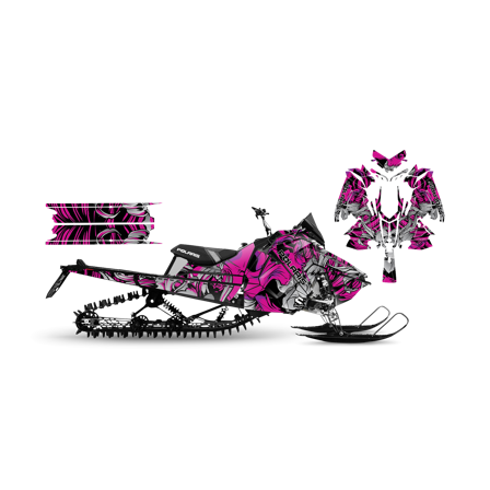 Dekalkit SweTown Flower Skull Rosa - Polaris Axys 800 SKS 146 2018-2020