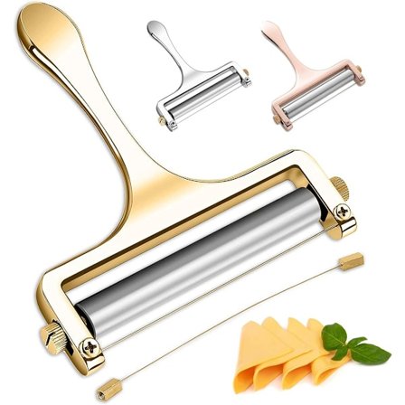 Osteskærer i rustfrit stål med justerbar tråd til cheddar, gruyère, raclette, mozzarellaost, guld