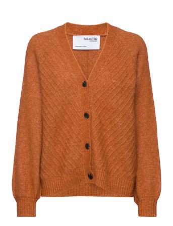 Slfsif Sisse Ls Knit Cardigan B Strikkegenser Cardigan Coral Selected Femme