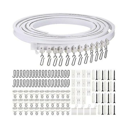 1 st U-formad L-formad plaststålsskena set böjbar dämpare skena med kroktillbehör (2m)