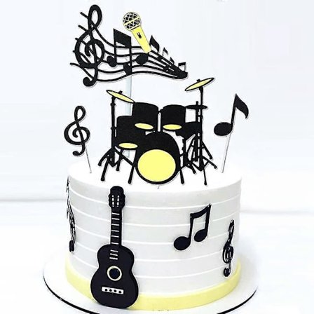 40 stk. Musikknoter Cupcake Toppers Gratulerer med dagen Kake Toppers Gitar Kake Muffin Dekorasjon Gave