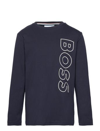 Long Sleeve T-Shirt T-shirts Long-sleeved T-shirts Marineblå BOSS*Betinget Tilbud
