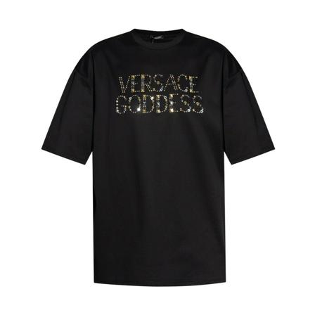 Versace, T-Shirts Zwart, Dames, Maat:XS