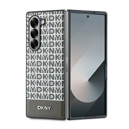 DKNY Repeat Pattern Bottom Stripe-etui til Samsung Galaxy Z Fold 6 - Brun