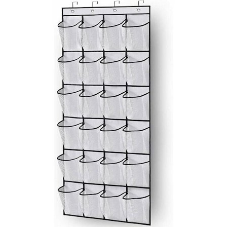 Hengende oppbevaringsveske med 24 lommer (hvit)