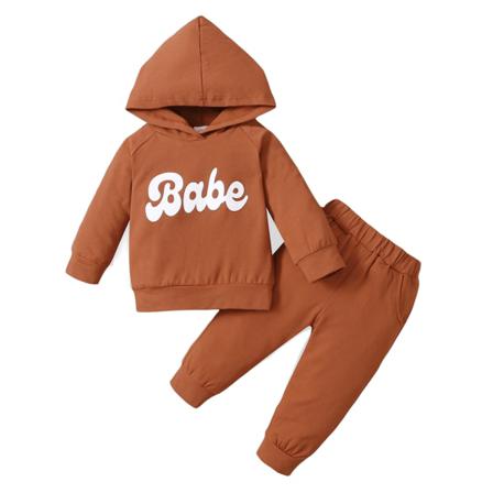 Spädbarn Barn Baby Hög Krage Långärmade Toppar Byxor Navel Ri