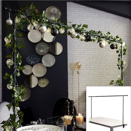 DEKORATIVT JUSTERBART BORDSTANG I SORT JERN Sort