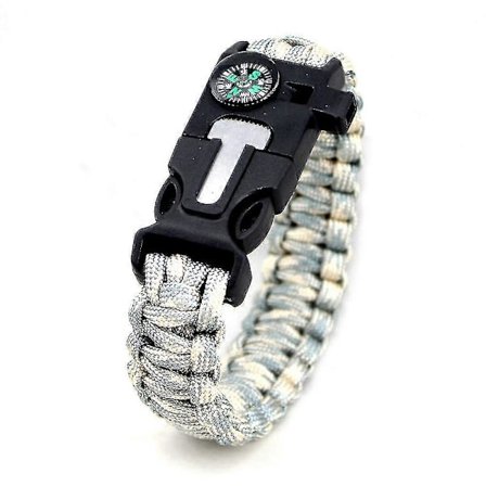 Paracord-rannekoru, ulkokäyttöön, monitoiminen rannekoru, selviytymisrannekoru, seitsenytiminen paracord-punottu 5-in-1 rannekoru [HK]