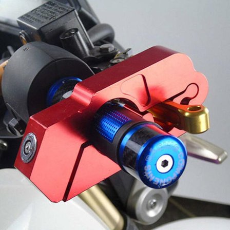 Motorsykkel bremselås, aluminiumslegering motorsykkel styrelås tyverisikring sikkerhetslås (rød)-