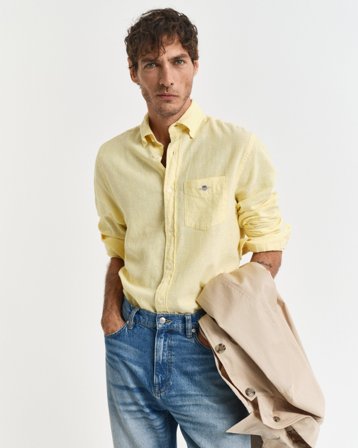 GANT Herren Regular Fit Baumwoll Leinen Hemd (4XL)