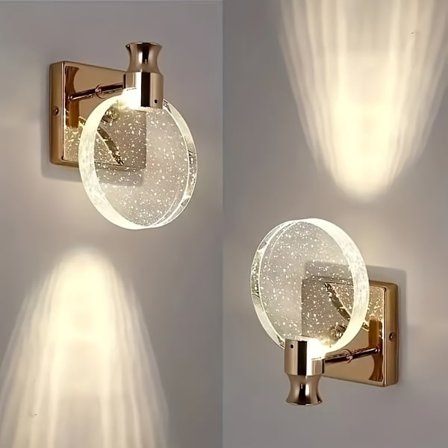 1 stk. Krystall Vegglampe, LED Vegglamper i Nordisk Stil, Enkel Kreativ Veggmontert Krystallampe, For Stue, Soverom, Bad, Korridor