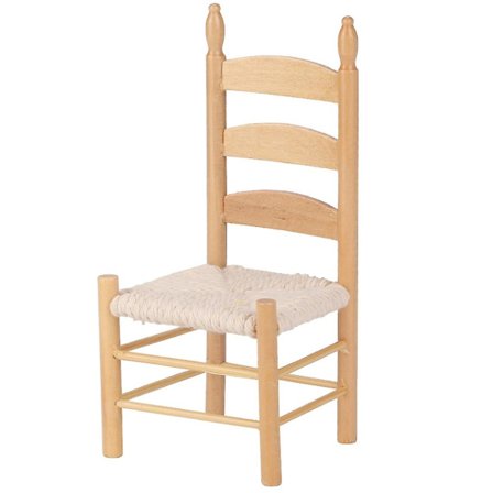 Miniature træ vintage stol til 1:12 dukker DIY dukkehus tilbehør (#2)