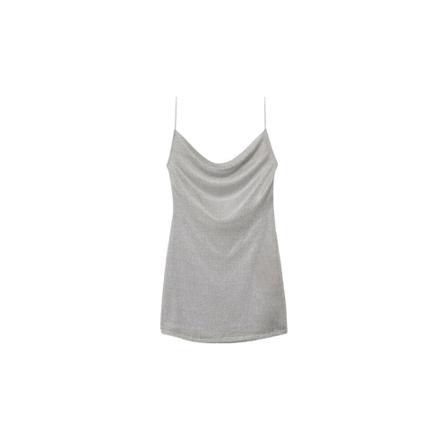 Mango Draped knit Klänning grå, Dam, Dam, Storlek: L
