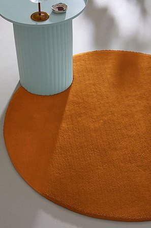 Jotex - Rund Luggmatta Polyester Rost Enfärgat CORAL - Köp Lugg- & ryamattor hos Jotex