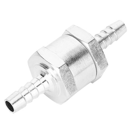 Alumiininen polttoaineen takaiskuventtiili, yksitie, bensiini, 6 mm