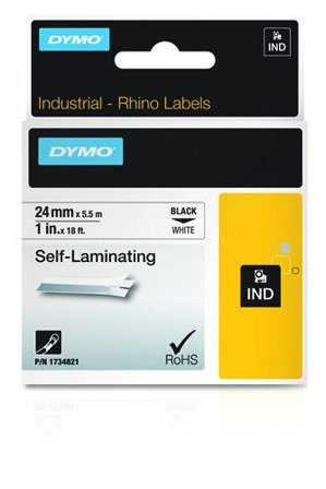DYMO RHINOPRO WHITE SELF-LAMINATING TAPE 1INX18