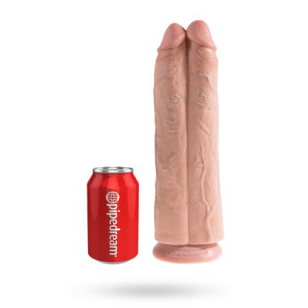 Two Cocks One Hole 28 cm - Naturlig - Vuxen.se - Air pressure stimulator, klitoris vibratorer, dildoer, lystkugler, magic wand & æg.