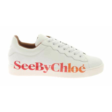 See by Chloé, Essie Sneakers with Logo Wit, Dames, Maat:40 EU,rubber