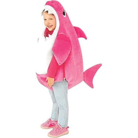 Baby Shark kostume til børn 110CM Pink, afspiller Baby Shark melodien