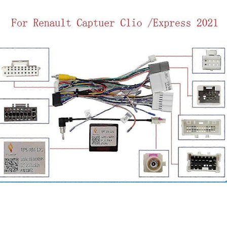 16-nastainen Canbus-sovitin Xp-xb-011 Renault Captuer Clio /express 2021 -malleille johtosarjakaapelilla Android-autoradion Canbus