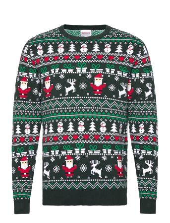 The Fine Christmas Sweater Tops Knitwear Round Necks Green Christmas Sweats