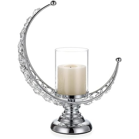 Måneformad ljusstake Kristall ljusstake Ljusstake för bröllop