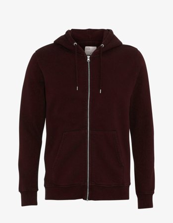Classic Organic Zip Hood - Oxblood Red - L