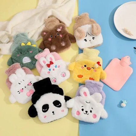 Lovely Cartoon Hand Po Warm Water Bottle 400ml Hot Water Bottles Portable Hand Warmer Girls Pocket Hand Feet Hot Water Bags