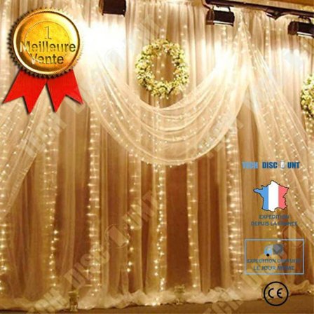 LED lysende guirlande - TD - 3m x 3m - Varm hvid - 300 LED - 10W - Indendørs