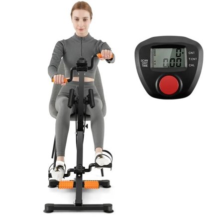 Motionscykel med LCD-skærm og massage – Sort/Gul