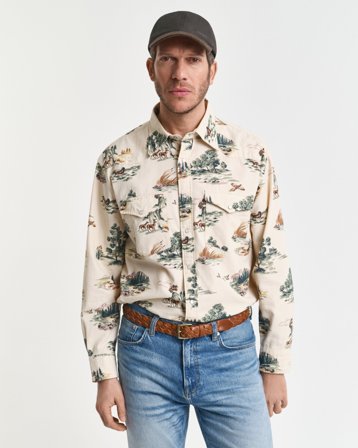 GANT Herren Relaxed Fit Rodeo Hemd mit Print (XXXL)