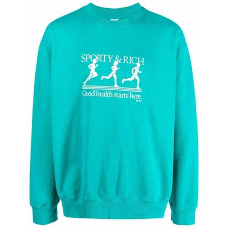 Sporty & Rich, Sweater Niebieski, Mężczyzna, Rozmiar: S
