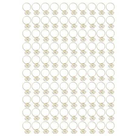 100 st Guld Ring Stil Halkfria Elektropläterade Metall Gemensamma Pappersklämmor för Kontor Skola Familj Användning