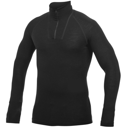 Woolpower Men's Zip Turtleneck Lite Men base layer tops Black M