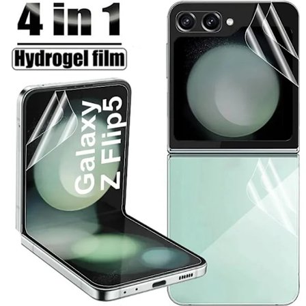 4-i-1 Hydrogel Film kompatibel med Samsung Galaxy Z Flip 5 Skärmskydd fram och bak Glas kompatibel med Galaxy Z Flip 6 ZFlip7 Flip7 Film Inte Glas