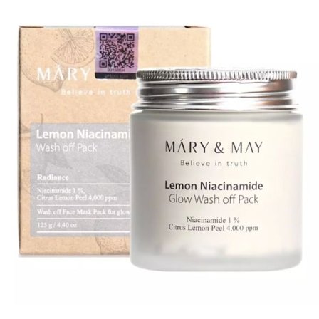 Mary&May Lemon Niacinamide Glow Wash off Pack 125g - ansiktsmask som minskar missfärgningar
