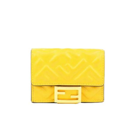 Fendi Vintage, Pre-owned Wallets Geel, Dames, Maat:ONE Size,leer