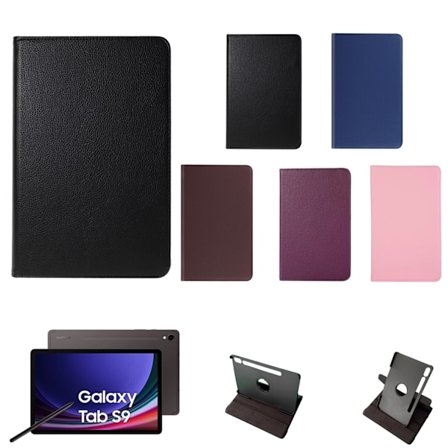 360 etui Samsung Galaxy Tab S9 skærmbeskytter cover sort -