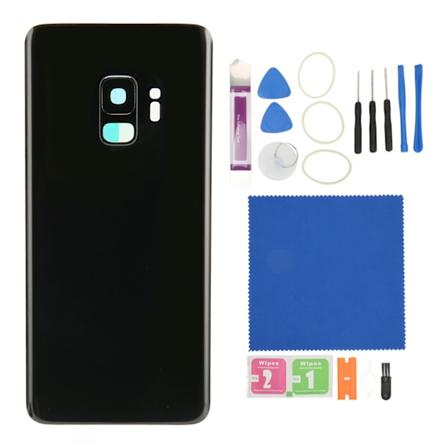 Akku takalasi vedenpitävä takakansi kotelo esiasennetulla kameran linssille ja liimalla Galaxy S9 G960