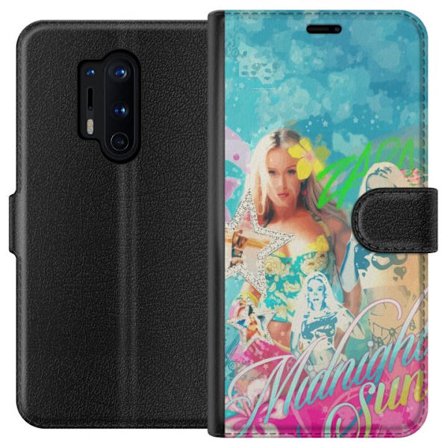 Kompatibelt Lommeboketui til OnePlus 8 Pro Eventyrverden med Steve, Creeper og dyr i fargerik blokkgrafikk