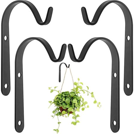 Svart 4-pakks hengende kroker med metallkurvholdere for fuglemat