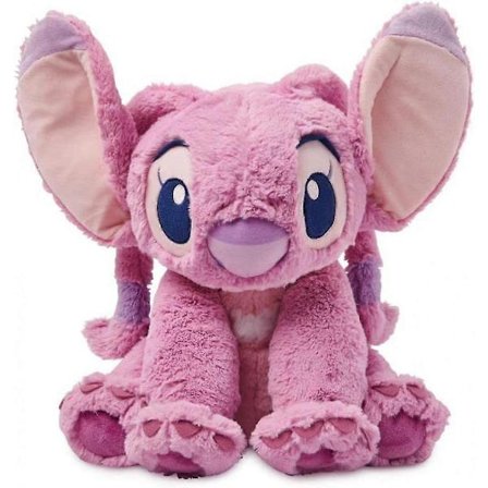 Offisiell Angel Medium Myk Leke, Lilo & Stitch, Myk Plysjfigur for Barn med Fleksible Ører og Broderte Detaljer L (LGL)