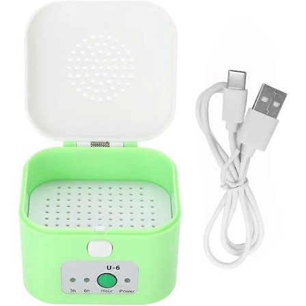 Kuulokojeen kuivain, kosteudenpoistaja kuulokojeille, sähköinen USB-kuivauskaappi, kuulokkeiden kosteudenpoistaja, vihreä