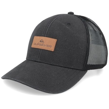 Quiksilver - Zwart trucker Cap - Down The Hatch Black Trucker @ Hatstore