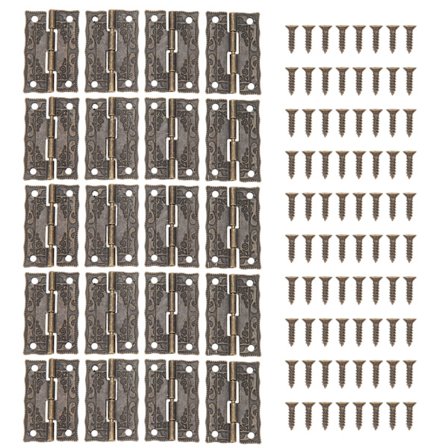 20 sæt vintage dekorative hængsler i zinklegering til smykkeskrin og træskabe