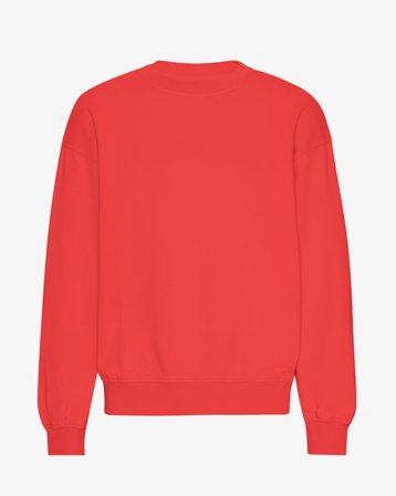Organic Oversized Crew - Red Tangerine - Male - 2XL