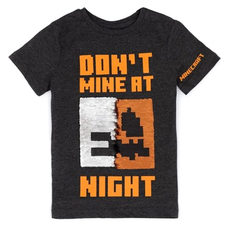 Minecraft Barn/Barn Don ́t Mine At Night Sequin Flip T-Shir